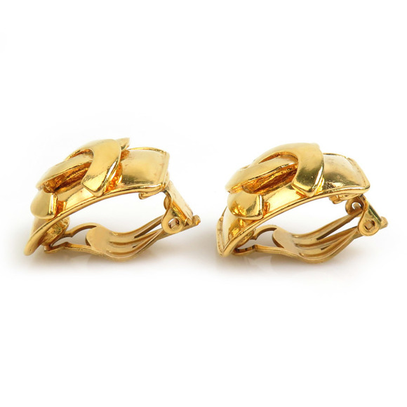 CHANEL Gold Logo Earrings - Picture 2 of 5